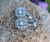 14k white gold Art Deco diamond antique earrings