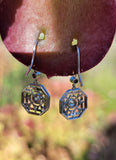 14k white gold Art Deco diamond antique earrings