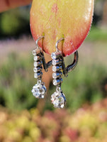 platinum old cut diamond lever back earrings c.1920's-1930's
