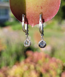 platinum old cut diamond lever back earrings c.1920's-1930's