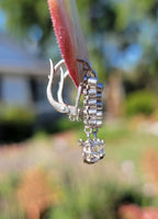 platinum old cut diamond lever back earrings c.1920's-1930's