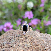 Victorian 10k gold Black Onyx & Moonstone ring