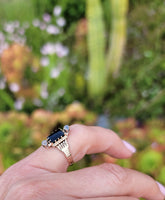 Victorian 10k gold Black Onyx & Moonstone ring