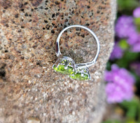 platinum Peridot & Diamond bypass antique estate ring