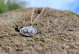 10-14k gold Edwardian diamond BOW necklace pendant lavaliere