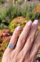 10k tri colored gold c.1920's c.1930's Deco filigree opal ring