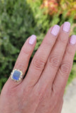 10k tri colored gold c.1920's c.1930's Deco filigree opal ring