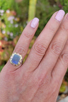 10k tri colored gold c.1920's c.1930's Deco filigree opal ring