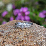 platinum 5 diamond Deco estate band ring - apx .45ct tw