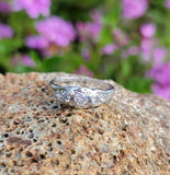 platinum 5 diamond Deco estate band ring - apx .45ct tw