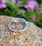 platinum 5 diamond Deco estate band ring - apx .45ct tw