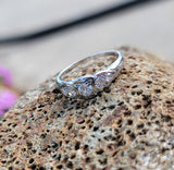 platinum 5 diamond Deco estate band ring - apx .45ct tw