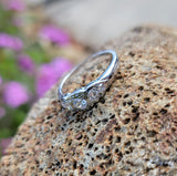 platinum 5 diamond Deco estate band ring - apx .45ct tw