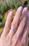 platinum 5 diamond Deco estate band ring - apx .45ct tw