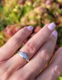 platinum 5 diamond Deco estate band ring - apx .45ct tw