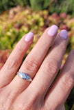 platinum 5 diamond Deco estate band ring - apx .45ct tw