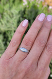 platinum 5 diamond Deco estate band ring - apx .45ct tw