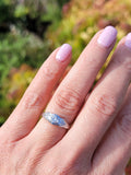 platinum 5 diamond Deco estate band ring - apx .45ct tw