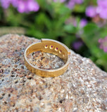 15ct gold Victorian pearl & ruby ring band with hallmarks