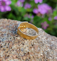 15ct gold Victorian pearl & ruby ring band with hallmarks