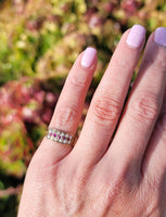 15ct gold Victorian pearl & ruby ring band with hallmarks