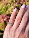 15ct gold Victorian pearl & ruby ring band with hallmarks