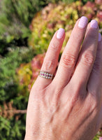 15ct gold Victorian pearl & ruby ring band with hallmarks