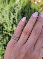 15ct gold Victorian pearl & ruby ring band with hallmarks