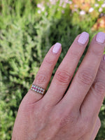 15ct gold Victorian pearl & ruby ring band with hallmarks