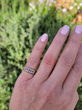 15ct gold Victorian pearl & ruby ring band with hallmarks