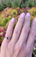 14k gold two tone vintage Deco Ruby filigree ring