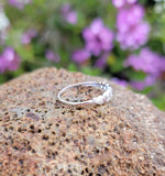 10k white gold 5 diamond Deco estate band