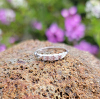 10k white gold 5 diamond Deco estate band