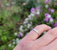 10k white gold 5 diamond Deco estate band