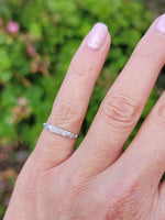 10k white gold 5 diamond Deco estate band