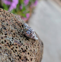 18k white gold c.1920's filigree diamond engagement ring