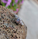18k white gold c.1920's filigree diamond engagement ring