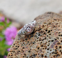 18k white gold c.1920's filigree diamond engagement ring