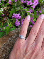 18k white gold c.1920's filigree diamond engagement ring
