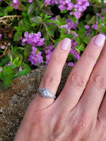 18k white gold c.1920's filigree diamond engagement ring