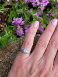 18k white gold c.1920's filigree diamond engagement ring