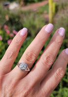 18k white gold c.1920's filigree diamond engagement ring - apx .65ct