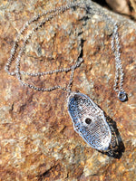 14k white gold c.1920's filigree Aquamarine pendant necklace