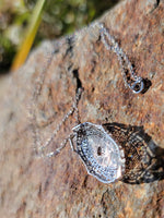 14k white gold c.1920's filigree Aquamarine pendant necklace