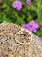 14k gold two tone 3 diamond estate Deco c.30's ring
