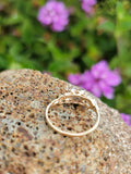 14k gold two tone 3 diamond estate Deco c.30's ring