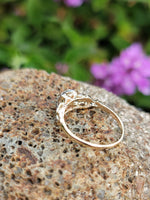 14k gold two tone 3 diamond estate Deco c.30's ring