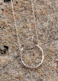10k gold horseshoe pearl & sapphire necklace pendant