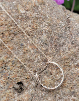 10k gold horseshoe pearl & sapphire necklace pendant