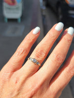14k gold two tone 3 diamond estate Deco c.30's ring